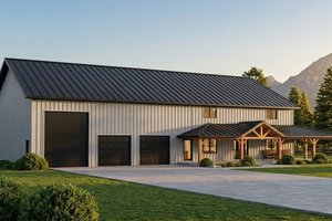 Exterior - Front Elevation for Barndominium House Plan #1064-450 - 4 bed, 3.5 bath