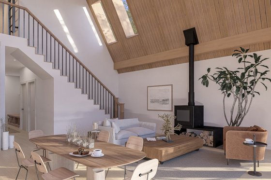 Interior - Family Room 2 for Cabin House Plan #1114-7 - 3 bed, 2 bath