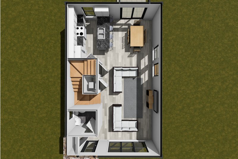 House Plan Design - Floor Plan - Main Floor 1 for Modern House Plan #513-2355 - 3 bed, 2.5 bath