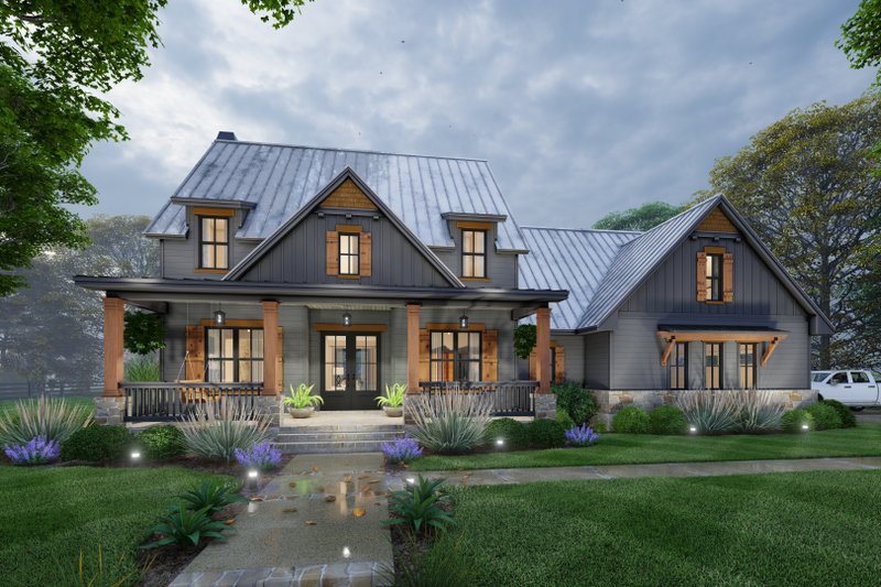 Dream House Plan - Farmhouse Exterior - Front Elevation Plan #120-272