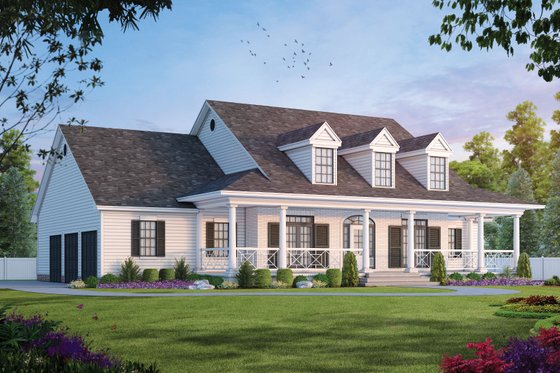 Exterior - Front Elevation 6 for Southern House Plan #20-254 - 4 bed, 3.5 bath