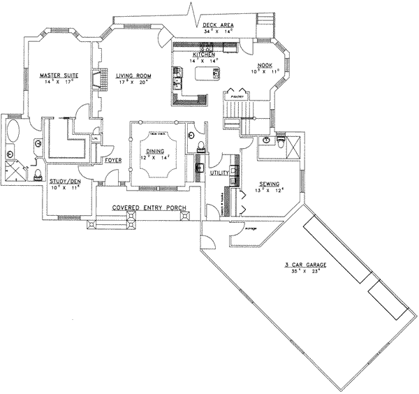 Dream House Plan - Traditional Floor Plan - Main Floor Plan #117-427