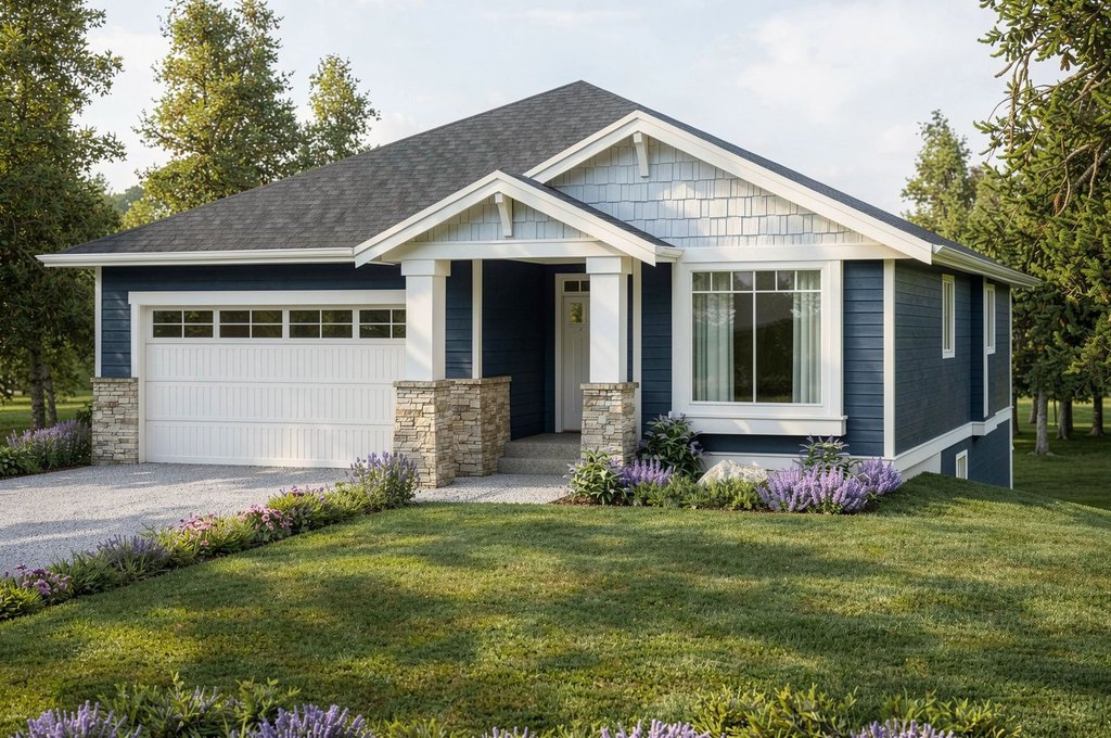 Exterior - Front Elevation 2 for Bungalow House Plan #1100-109 - 3 bed, 2 bath
