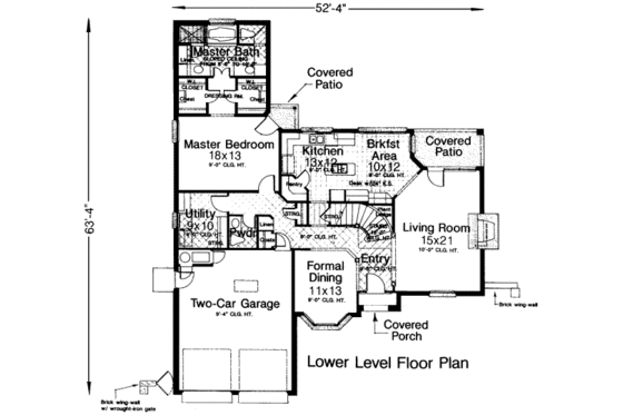 Floor Plan - Main Floor for European House Plan #310-161 - 4 bed, 3.5 bath