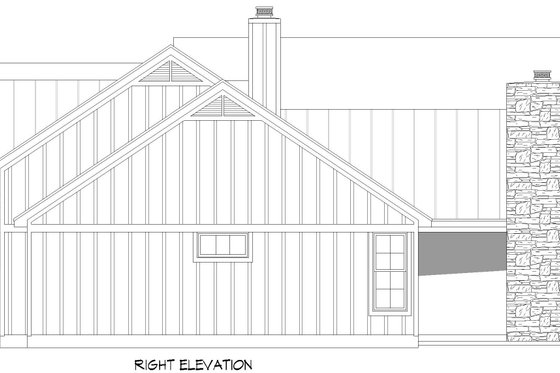 Exterior - Other Elevation 3 for Farmhouse House Plan #932-1125 - 3 bed, 2.5 bath