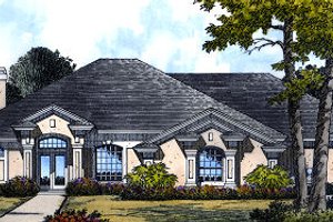 European Exterior - Front Elevation Plan #417-250