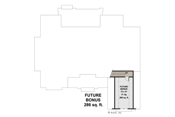 Floor Plan - Upper Floor for Farmhouse House Plan #51-1232 - 3 bed, 2.5 bath