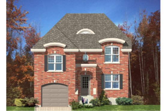Exterior - Front Elevation for European House Plan #138-268 - 3 bed, 2.5 bath