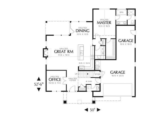 Craftsman Floor Plan - Main Floor Plan #48-537