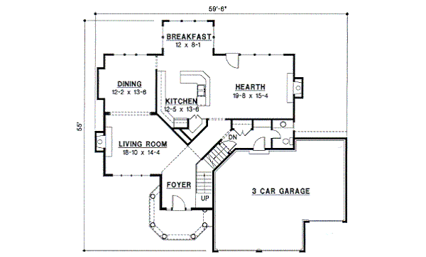 European Floor Plan - Main Floor Plan #67-266