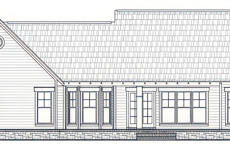 Architectural House Design - Exterior - Rear Elevation for Country House Plan #21-610 - 3 bed, 2 bath