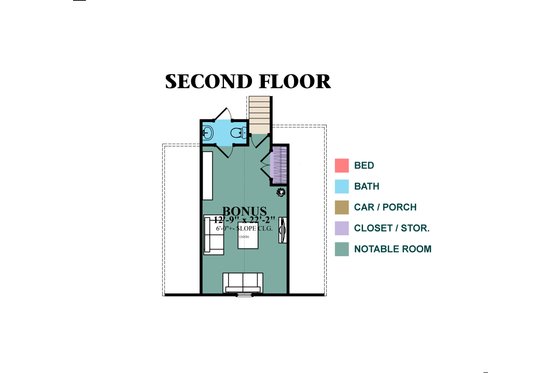 Floor Plan - Upper Floor for European House Plan #63-348 - 3 bed, 3.5 bath