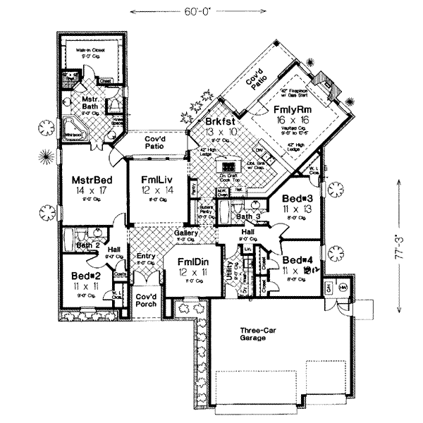European Floor Plan - Main Floor Plan #310-250