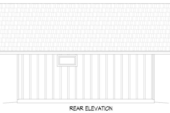 Exterior - Rear Elevation for Country House Plan #932-287, 1 bath