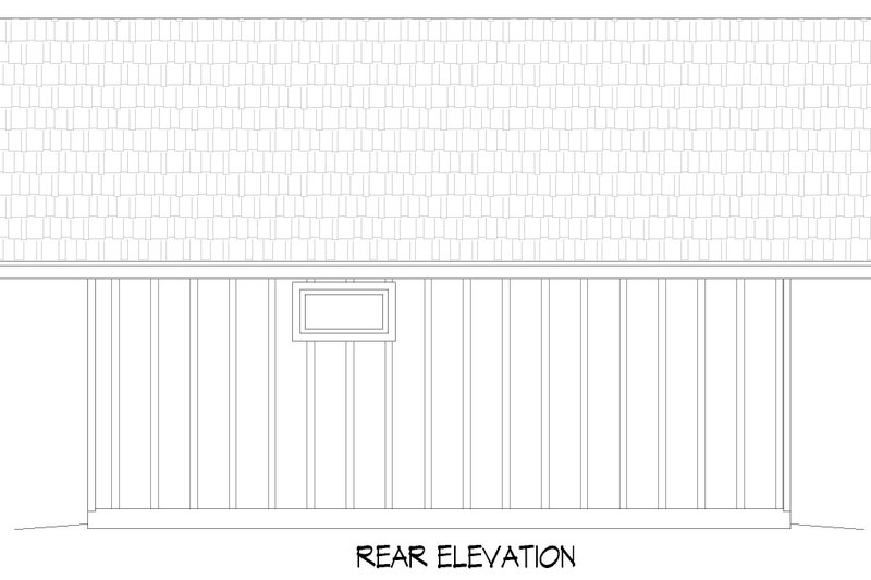 Home Plan - Exterior - Rear Elevation for Country House Plan #932-287, 1 bath