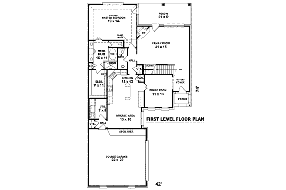 Floor Plan - Main Floor for European House Plan #81-831 - 3 bed, 2.5 bath