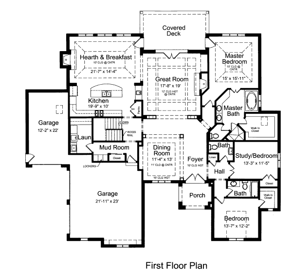 House Plan Design - European Floor Plan - Main Floor Plan #46-444