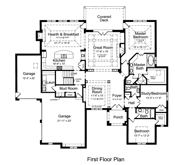 Architectural House Design - European Floor Plan - Main Floor Plan #46-444