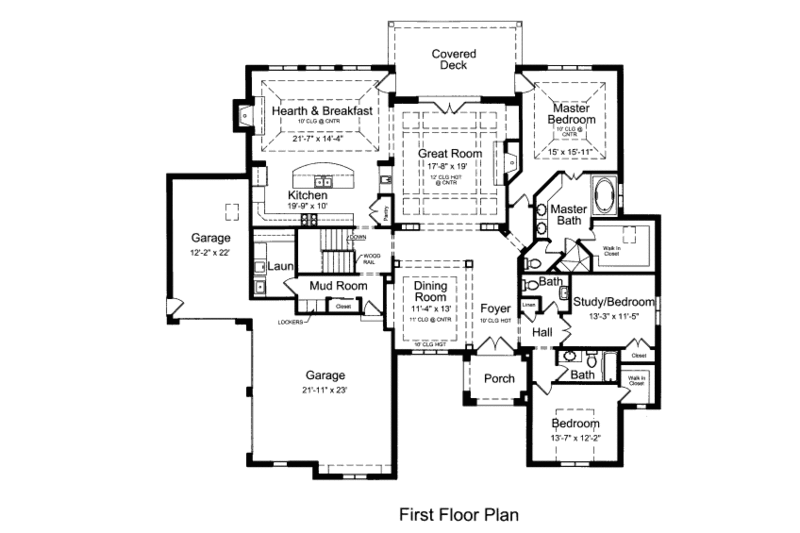Dream House Plan - Floor Plan - Main Floor for European House Plan #46-444 - 3 bed, 2.5 bath