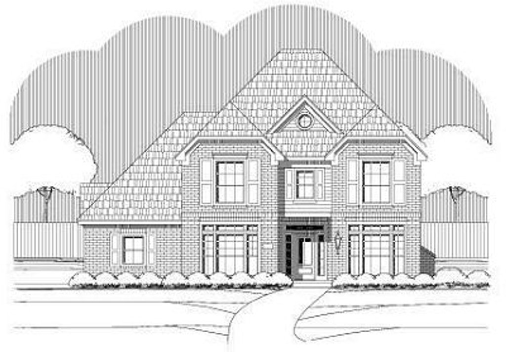 Exterior - Front Elevation 2 for European House Plan #411-803 - 4 bed, 3.5 bath