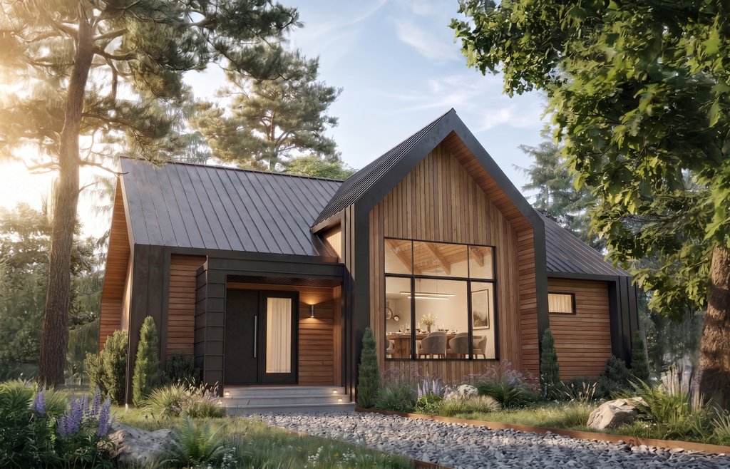 Exterior - Front Elevation 2 for Modern House Plan #23-2755 - 2 bed, 1 bath