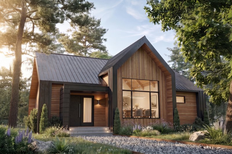 Exterior - Front Elevation 2 for Modern House Plan #23-2755 - 2 bed, 1 bath