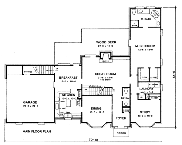 House Plan Design - European Floor Plan - Main Floor Plan #10-249