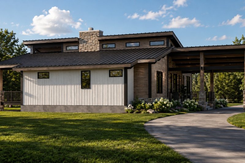 House Blueprint - Exterior - Other Elevation 3 for Modern House Plan #1064-500 - 3 bed, 3.5 bath