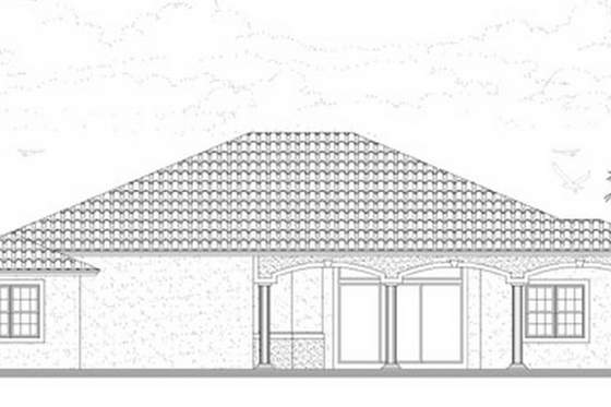 Exterior - Rear Elevation for Mediterranean House Plan #420-282 - 5 bed, 4.5 bath