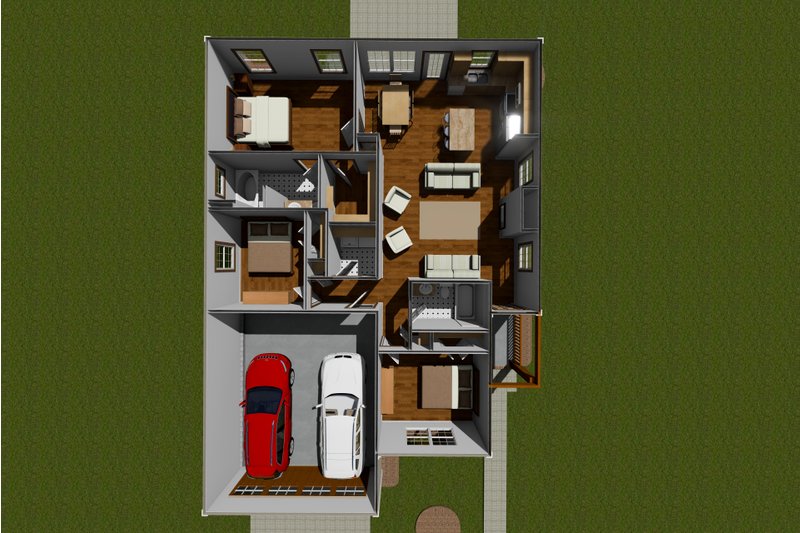 Home Plan - Floor Plan - Main Floor for Traditional House Plan #513-10 - 3 bed, 2 bath