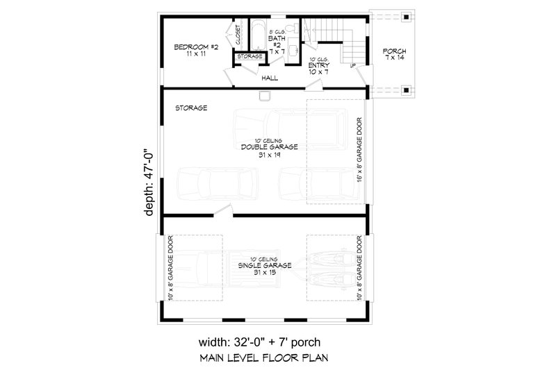 Home Plan - Floor Plan - Lower Floor for Contemporary House Plan #932-1189 - 2 bed, 2.5 bath