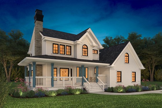 Exterior - Front Elevation for Farmhouse House Plan #47-943 - 3 bed, 2.5 bath
