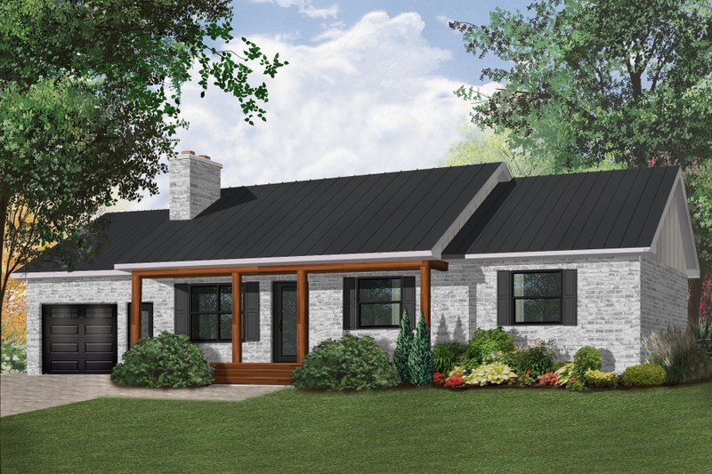 Architectural House Design - Ranch Exterior - Front Elevation Plan #23-2272