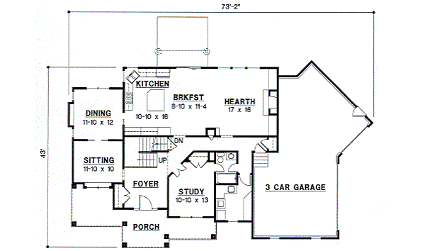 Traditional Floor Plan - Main Floor Plan #67-550