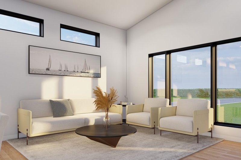 House Blueprint - Interior - Family Room for Modern House Plan #923-434 - 3 bed, 2 bath