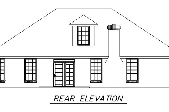 Exterior - Rear Elevation for Traditional House Plan #65-433 - 3 bed, 2 bath