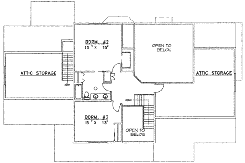 Home Plan - Floor Plan - Upper Floor for Country House Plan #117-232 - 3 bed, 3 bath