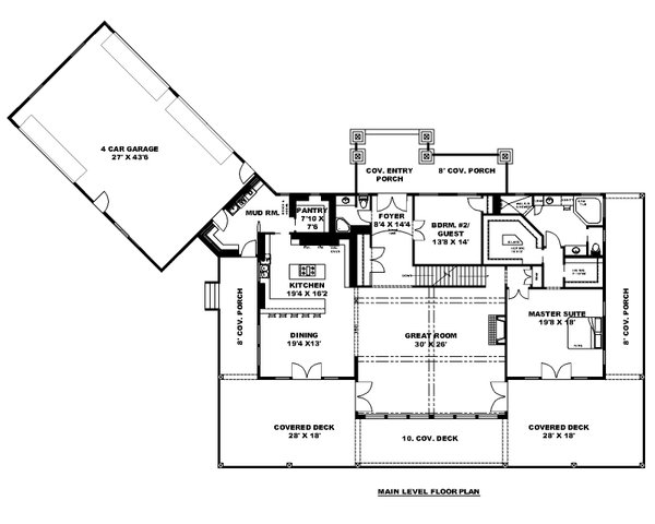 Contemporary Floor Plan - Main Floor Plan #117-979