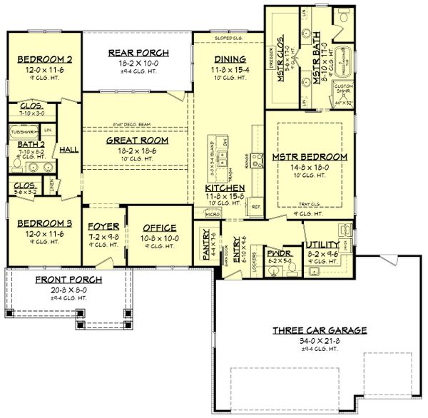 Dream House Plan - Ranch Floor Plan - Main Floor Plan #430-212