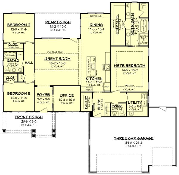 Ranch Floor Plan - Main Floor Plan #430-212
