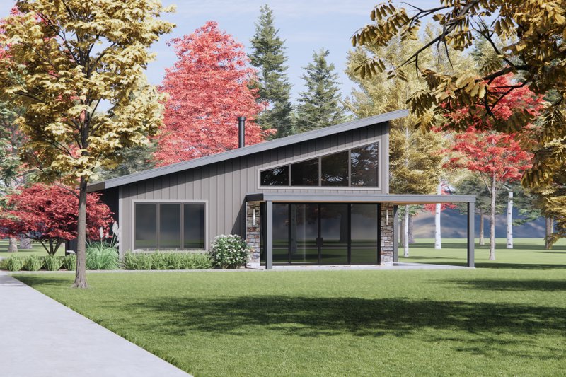 House Plan Design - Exterior - Front Elevation 5 for Modern House Plan #1096-118 - 2 bed, 2 bath