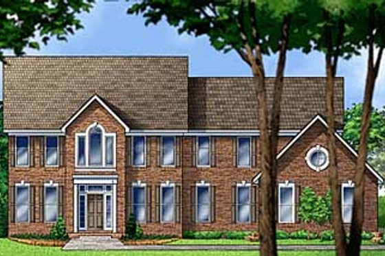 Exterior - Front Elevation for Colonial House Plan #67-578 - 4 bed, 3.5 bath