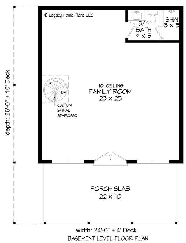 Contemporary Style House Plan - 1 Beds 2 Baths 1248 Sq/Ft Plan #932-881 ...