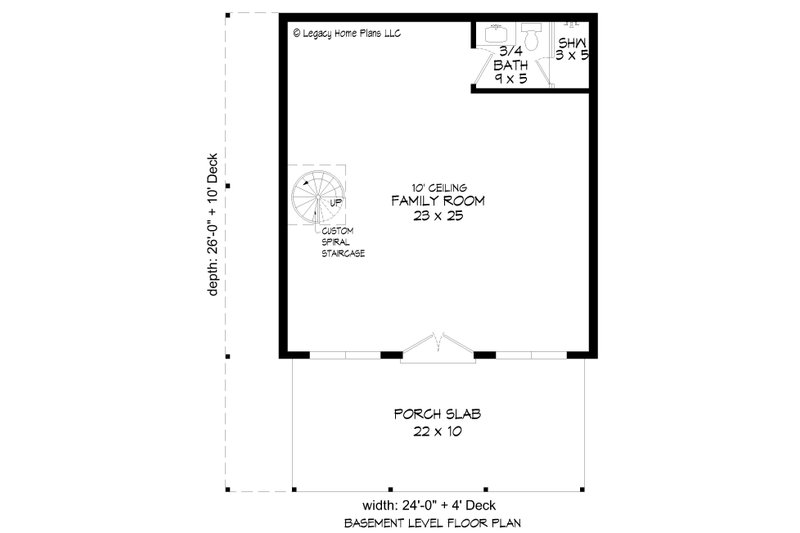 Dream House Plan - Floor Plan - Lower Floor for Contemporary House Plan #932-881 - 1 bed, 2 bath