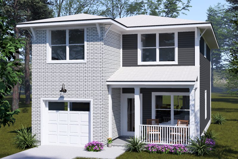 Architectural House Design - Exterior - Front Elevation 2 for Modern House Plan #513-2463 - 3 bed, 2.5 bath