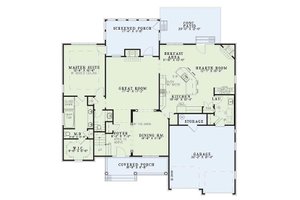 Floor Plan - Main Floor for Traditional House Plan #17-2045 - 3 bed, 2.5 bath