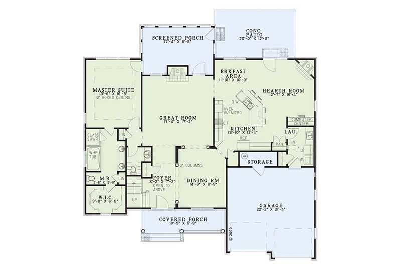 Home Plan - Floor Plan - Main Floor for Traditional House Plan #17-2045 - 3 bed, 2.5 bath