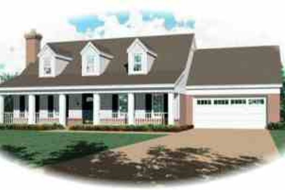 Exterior - Front Elevation for Country House Plan #81-168 - 3 bed, 2.5 bath