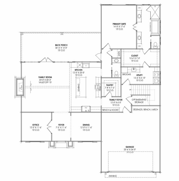 House Blueprint - Cottage Floor Plan - Main Floor Plan #1096-173