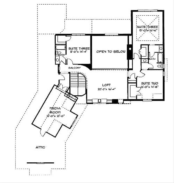 Architectural House Design - European Floor Plan - Upper Floor Plan #413-110